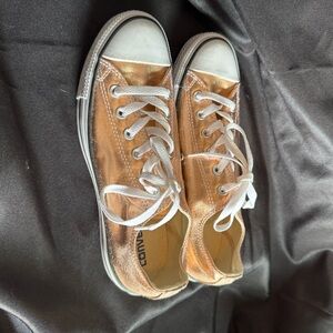 Converse Metallic Rose Gold Sneakers with White Laces
